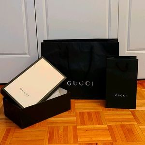 Gucci Shoe Box & 2 Shopping Bags